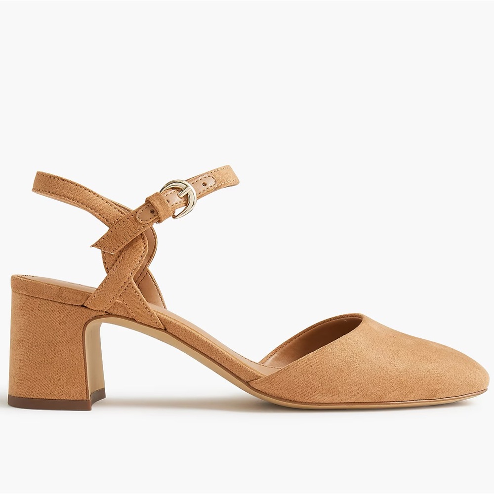 J. Crew Factory Sienna Microsuede Ankle Strap Block Heel Sandals - New with Box - Picture 5 of 7